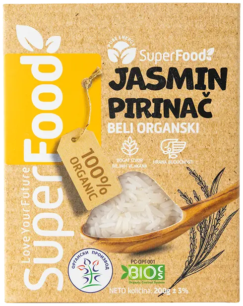 Jasmin pirinac 200g organic front isolated