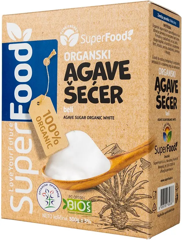 Agave secer organski 300g beli side
