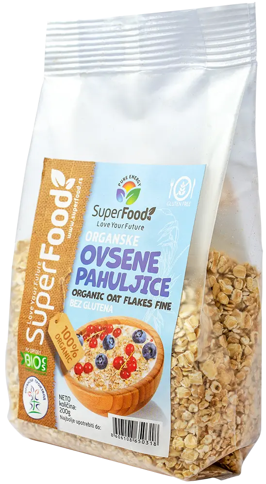 Ovsene pahuljice 200g organske bez glutena side isolated