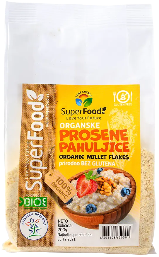 Prosene pahuljice organske 200g front isolated