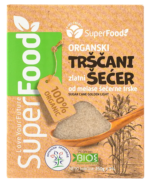 Trscani secer organski 250g front isolated superfood doo