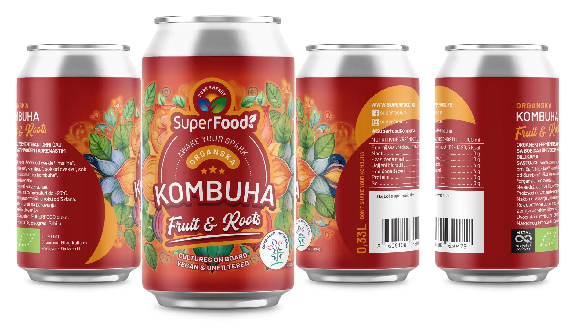Superfood kombuha fruits roots
