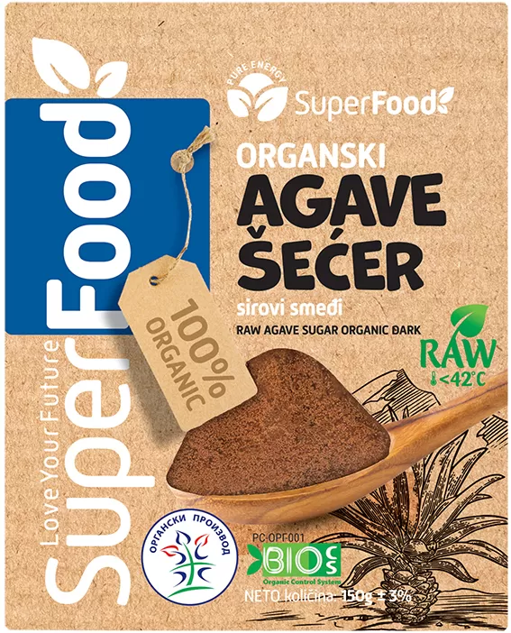 Agave secer organski 150g superfood doo front isolated