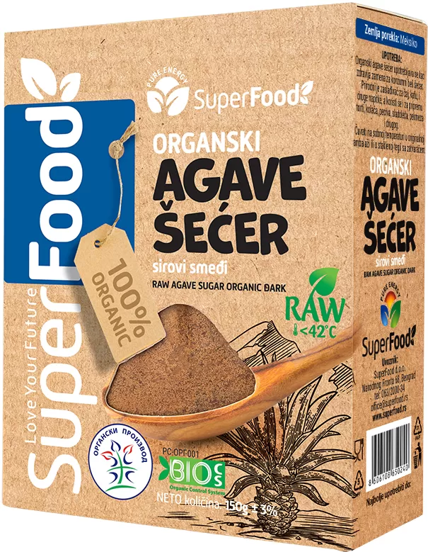 Agave secer organski 150g superfood doo side isolated