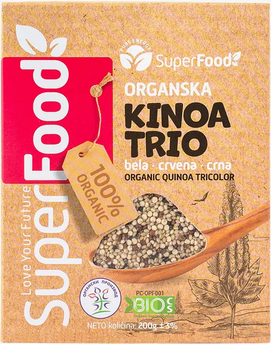 Kinoa trio organska 200g superfood doo front isolated