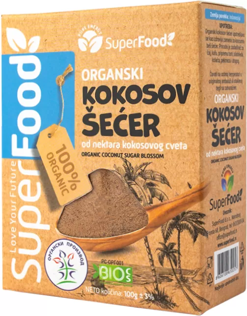 Kokosov secer organski 100g superfood doo side isolated
