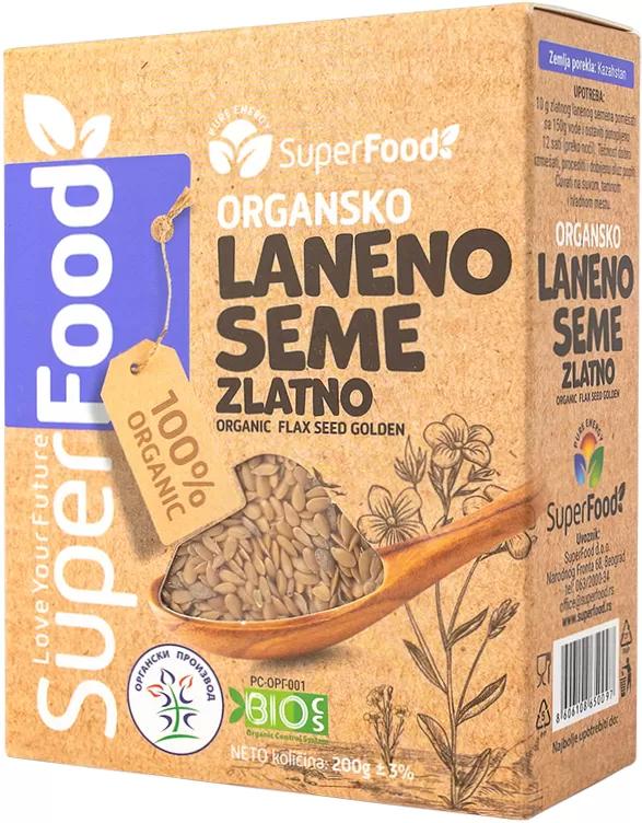 Laneno seme zlatno organsko 200g superfood doo side isolated