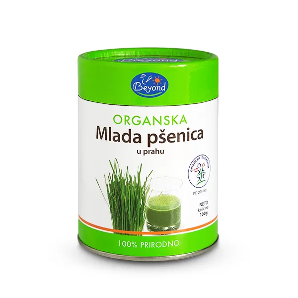 mlada psenica u prahu organska