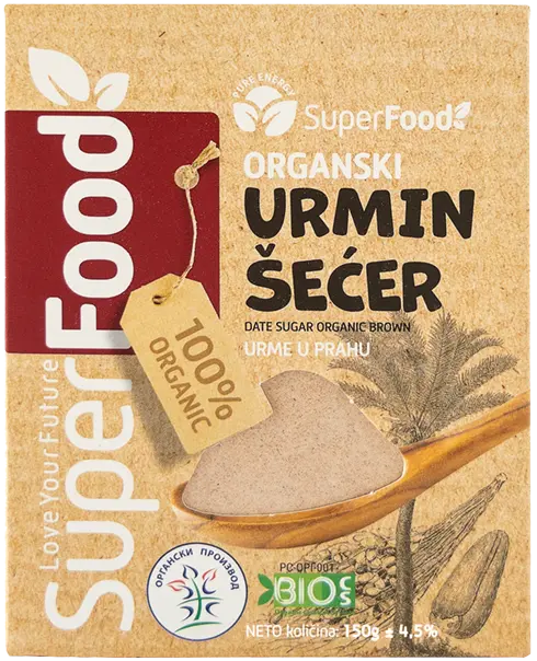 Urmin secer organski 150g front isolated superfood doo