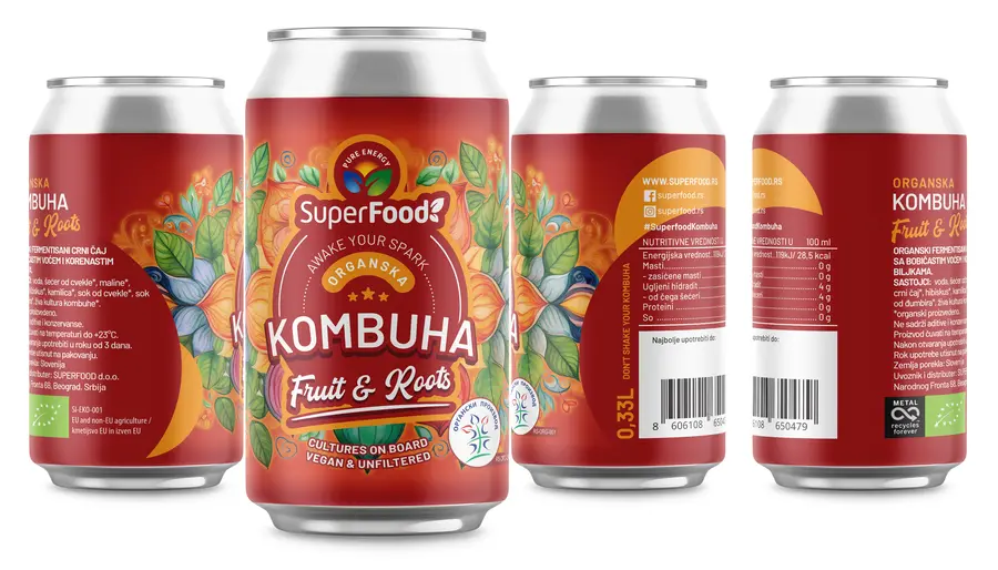 Superfood kombuha fruits roots
